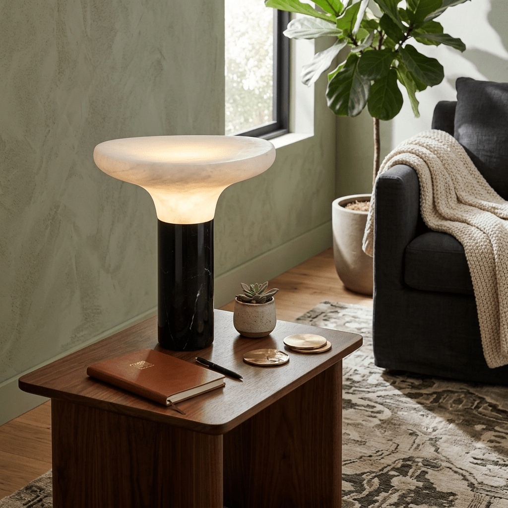 Eiruora lámpara de mesa de alabastro