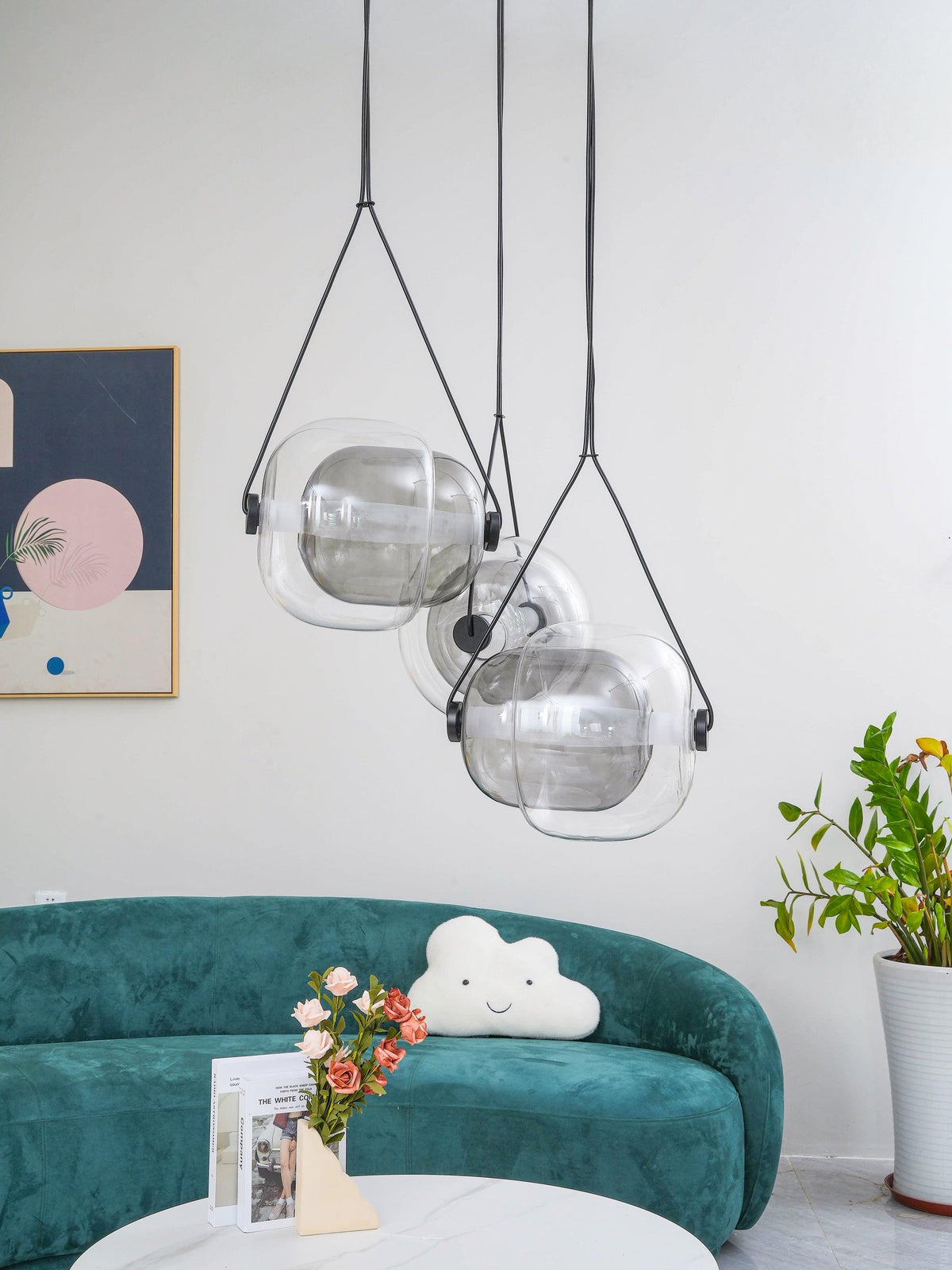 Ovexa lámpara colgante contemporánea de vidrio
