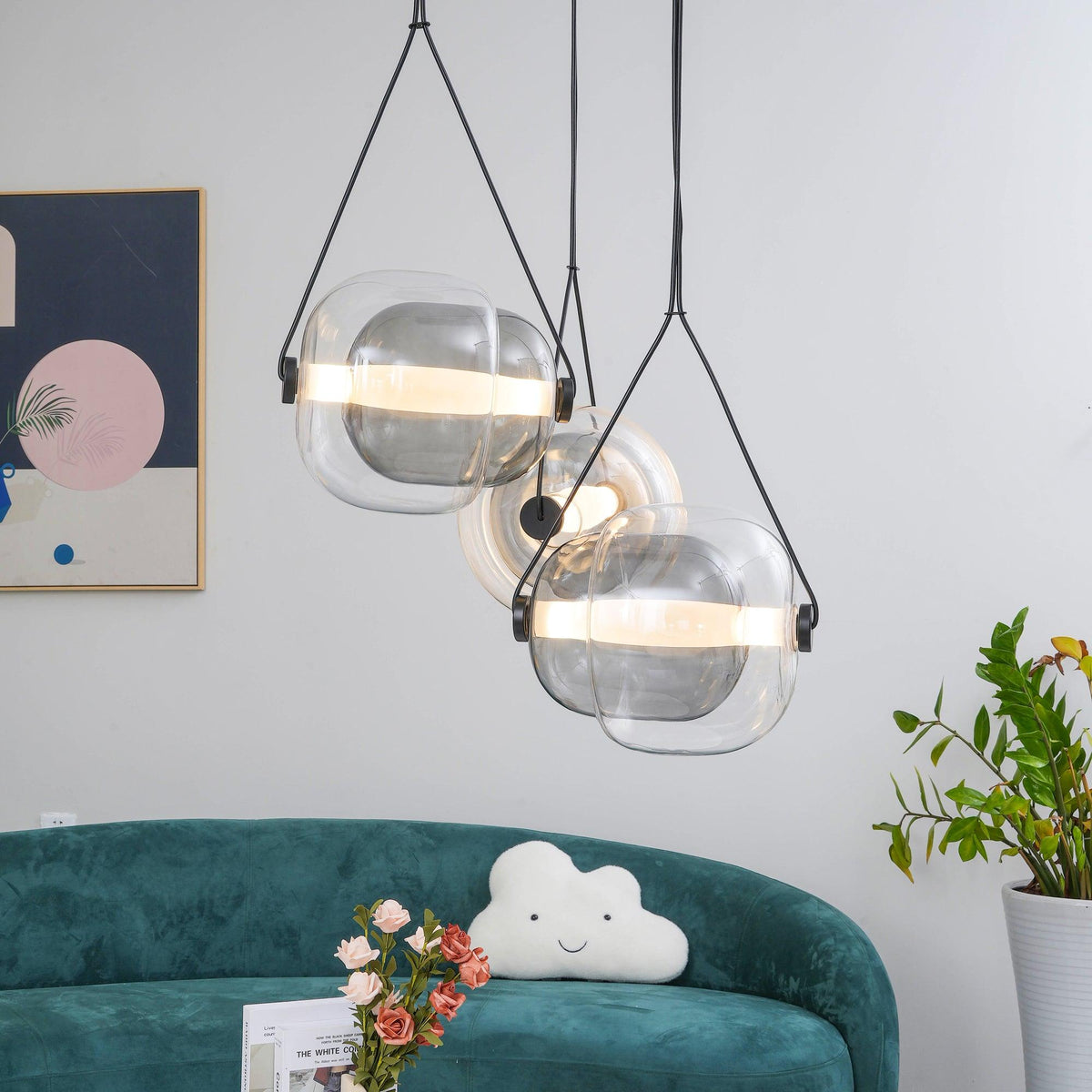 Ovexa lámpara colgante contemporánea de vidrio