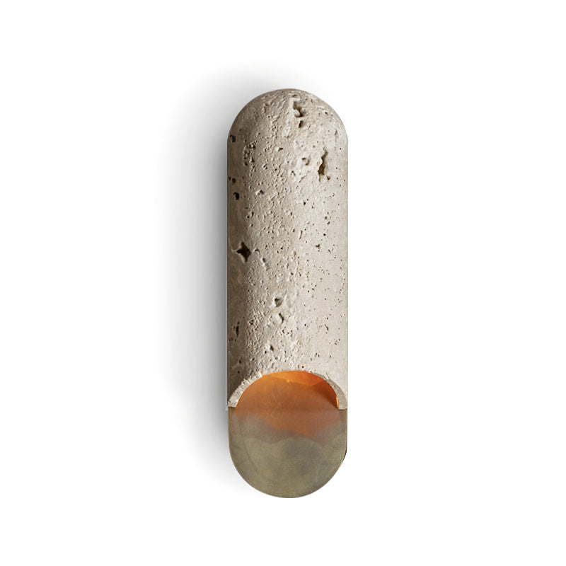 Capsule aplique de pared travertino amarillo mármol latón