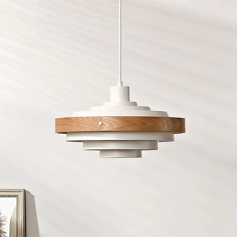 Muto Modern Round   Pendant Light  Wood