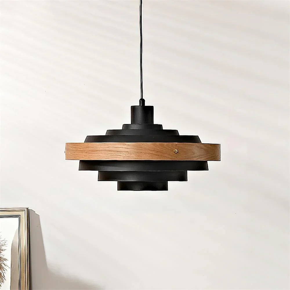Muto Modern Round   Pendant Light  Wood