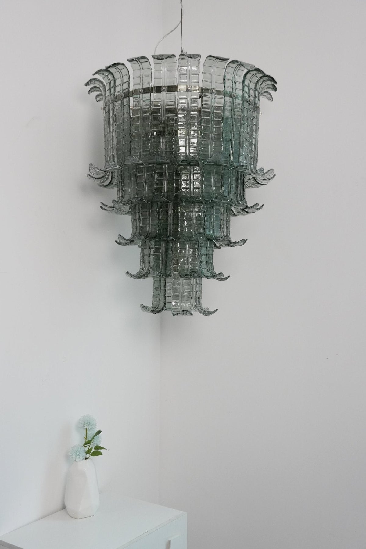 Yisk lámpara de araña Cascade Murano vidrio Tiered Vintage