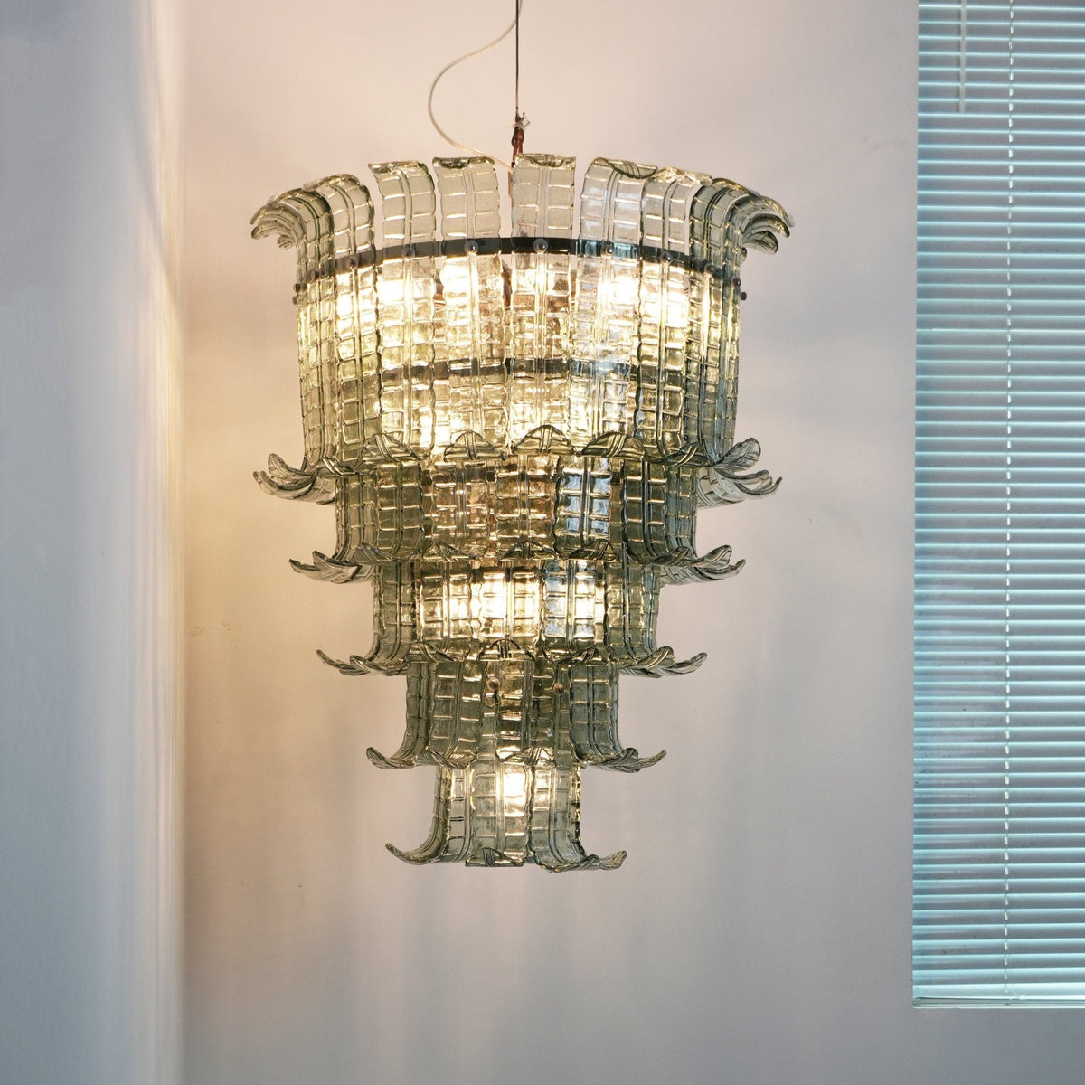 Yisk lámpara de araña Cascade Murano vidrio Tiered Vintage