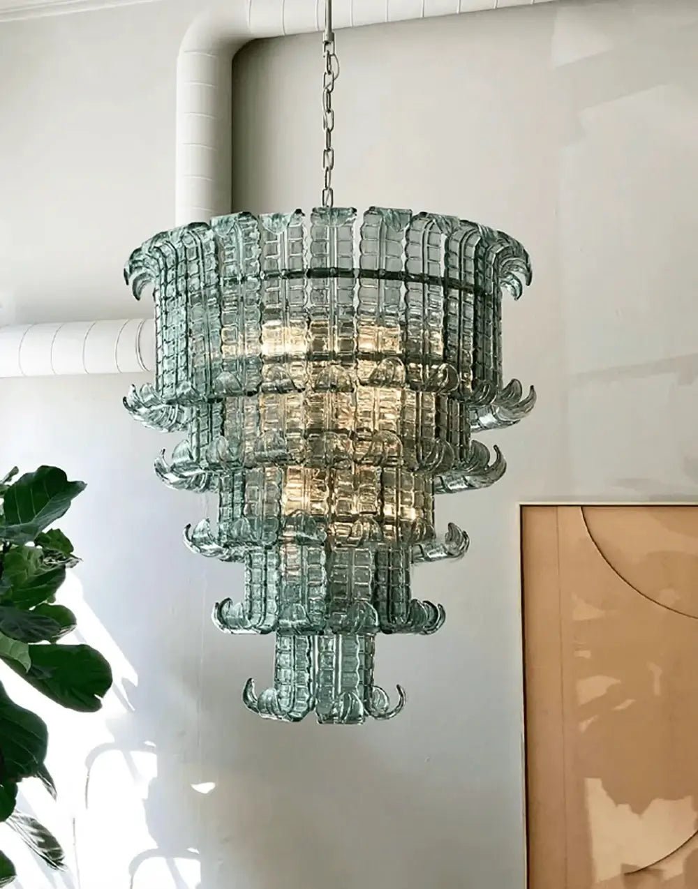 Yisk lámpara de araña Cascade Murano vidrio Tiered Vintage