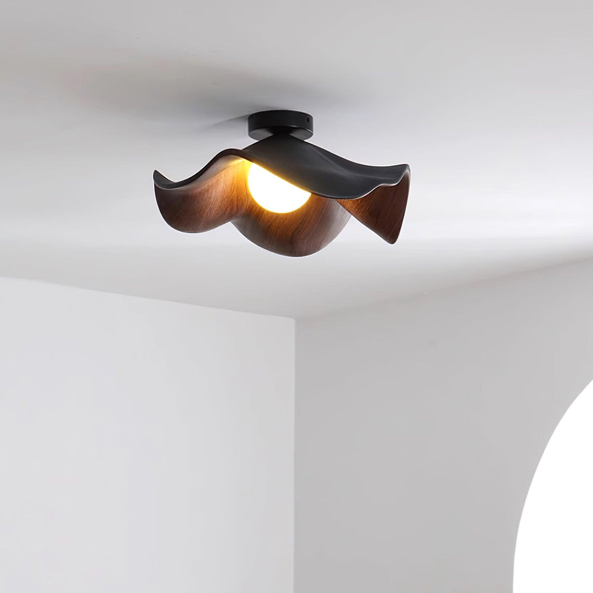 Muto Lámpara de Techo de Madera en Negro y Blanco