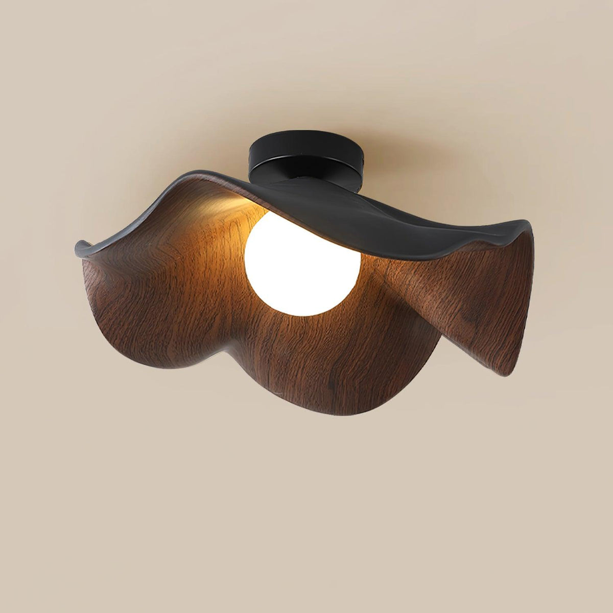 Muto Lámpara de Techo de Madera en Negro y Blanco