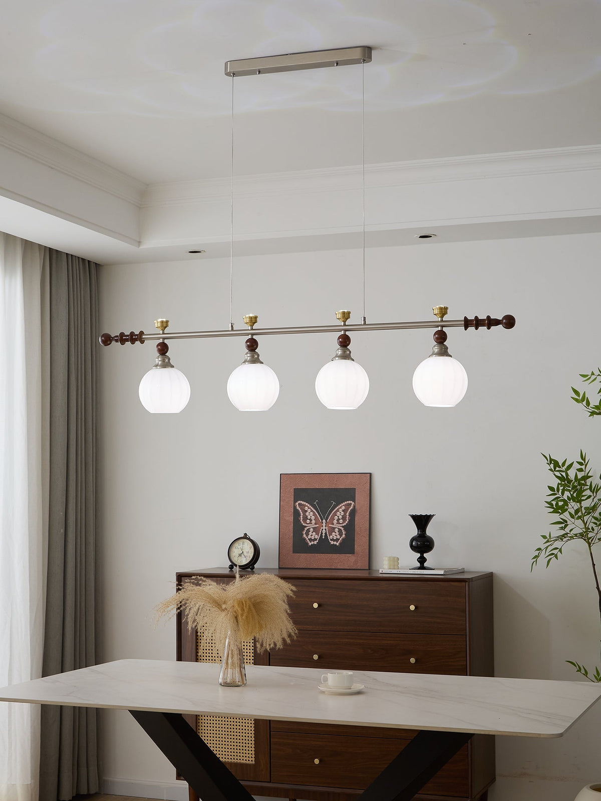 Otheia lámpara colgante elegancia Vintage lineal de madera