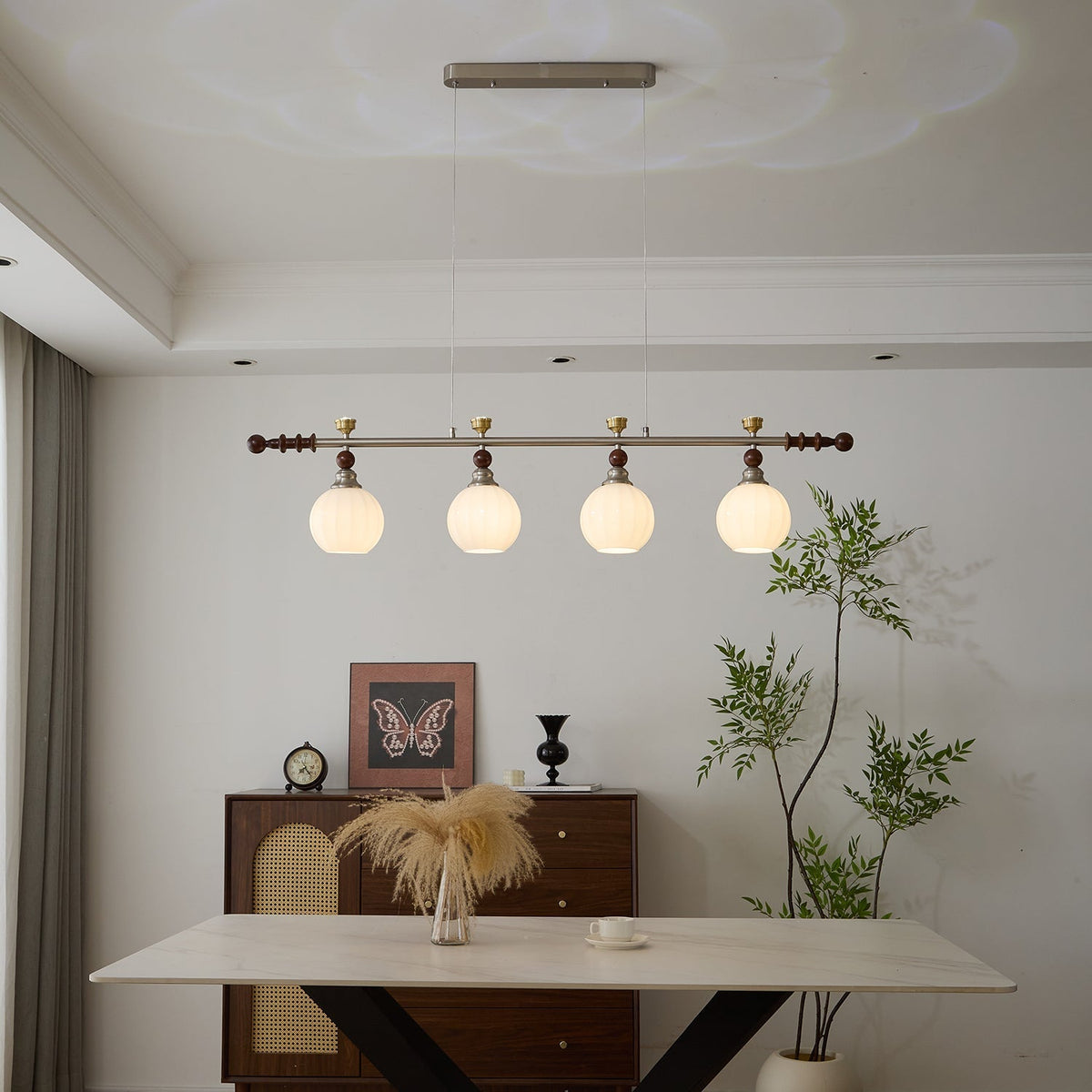 Otheia lámpara colgante elegancia Vintage lineal de madera