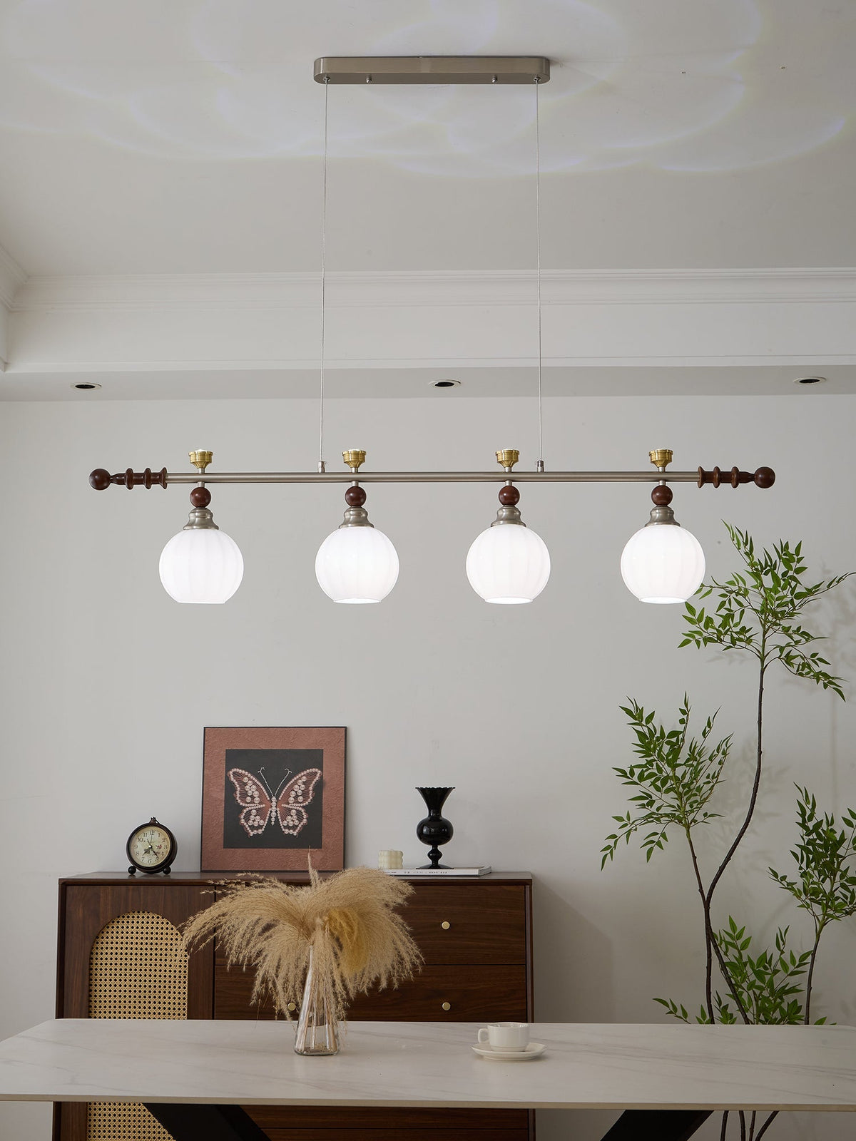 Otheia lámpara colgante elegancia Vintage lineal de madera