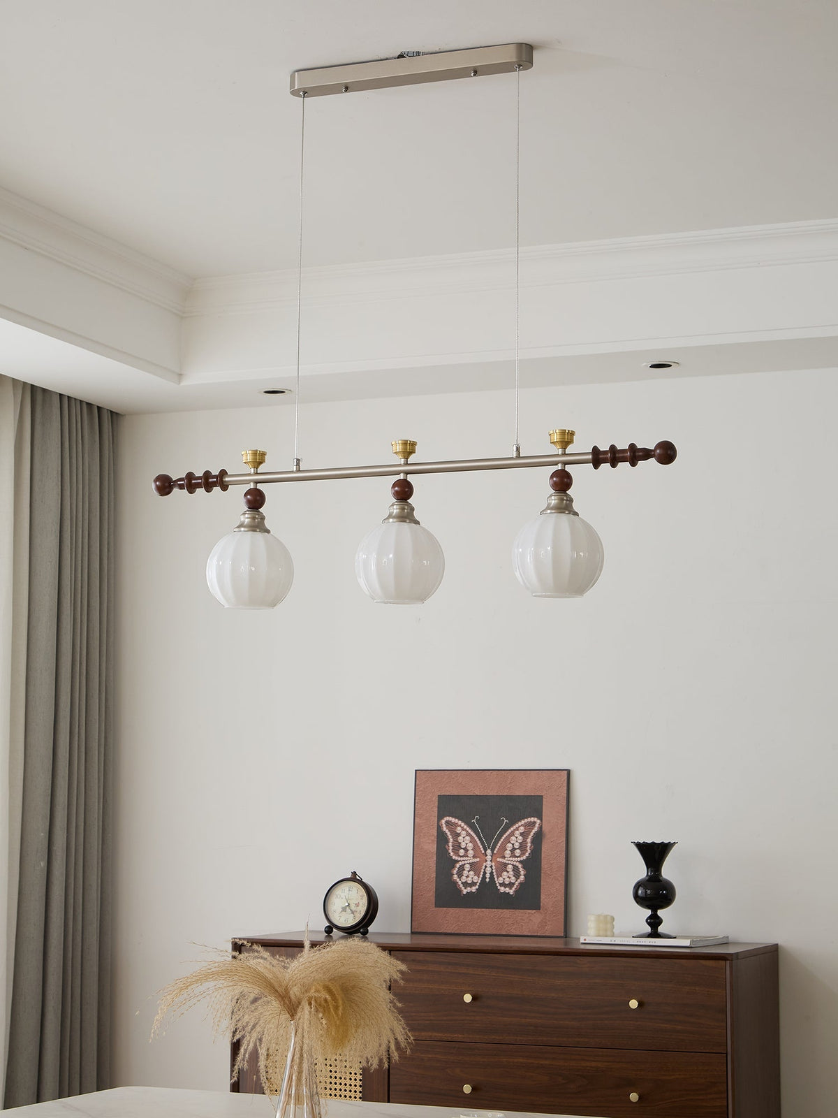 Otheia lámpara colgante elegancia Vintage lineal de madera
