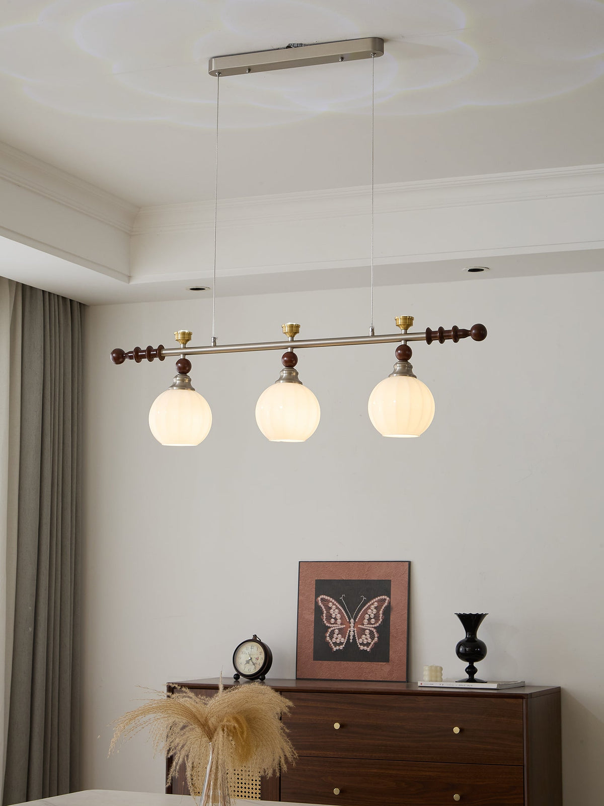 Otheia lámpara colgante elegancia Vintage lineal de madera