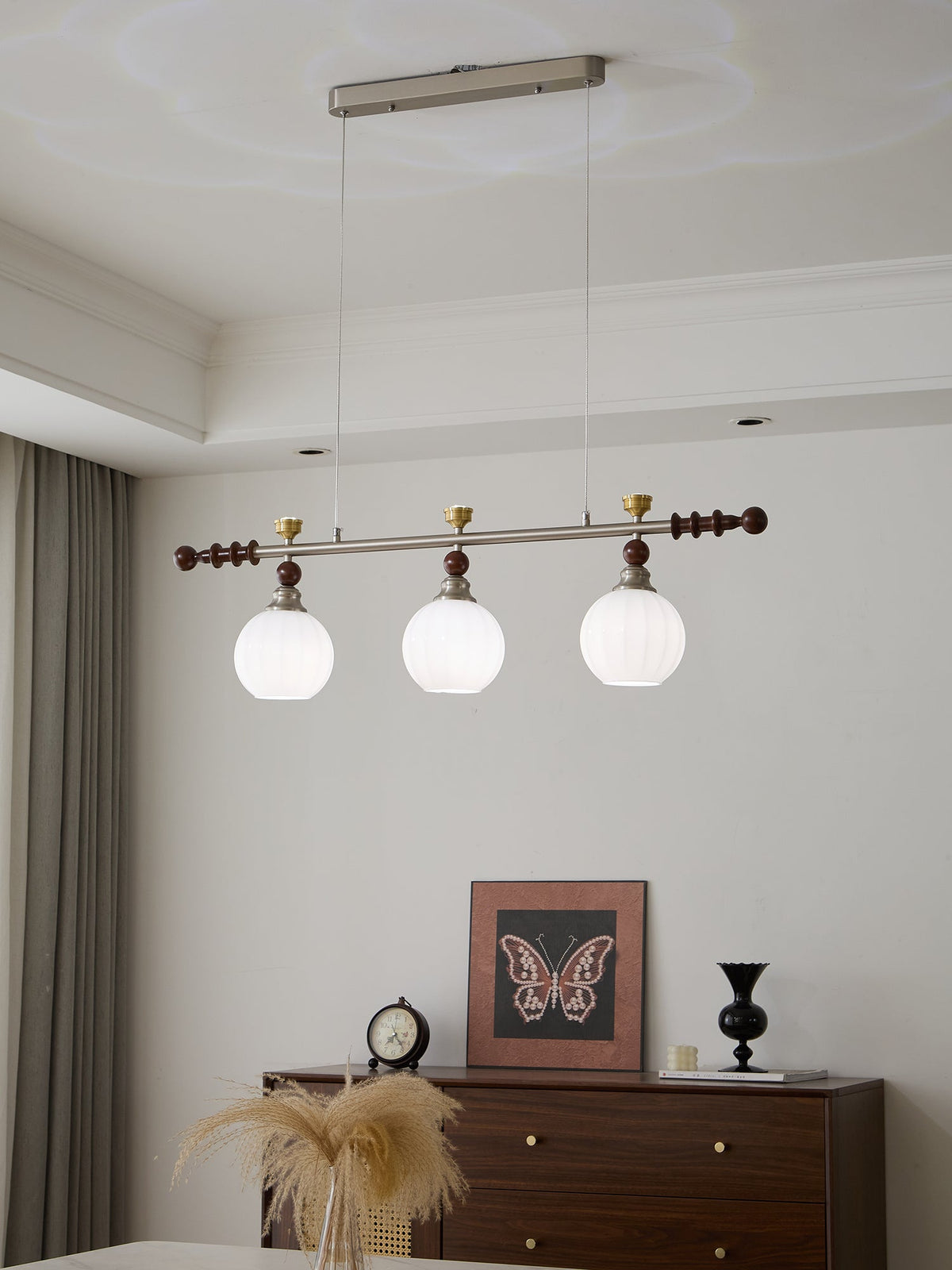 Otheia lámpara colgante elegancia Vintage lineal de madera