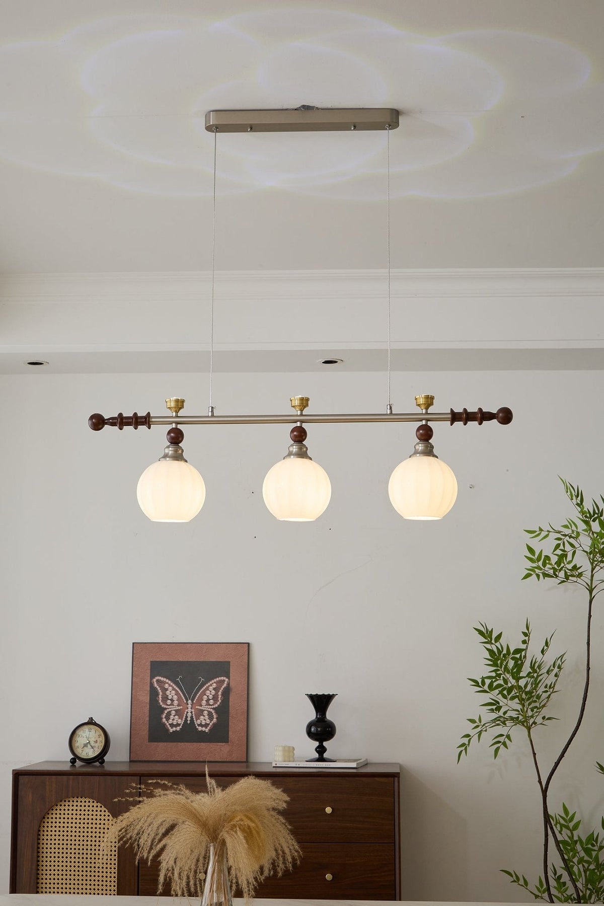 Otheia lámpara colgante elegancia Vintage lineal de madera