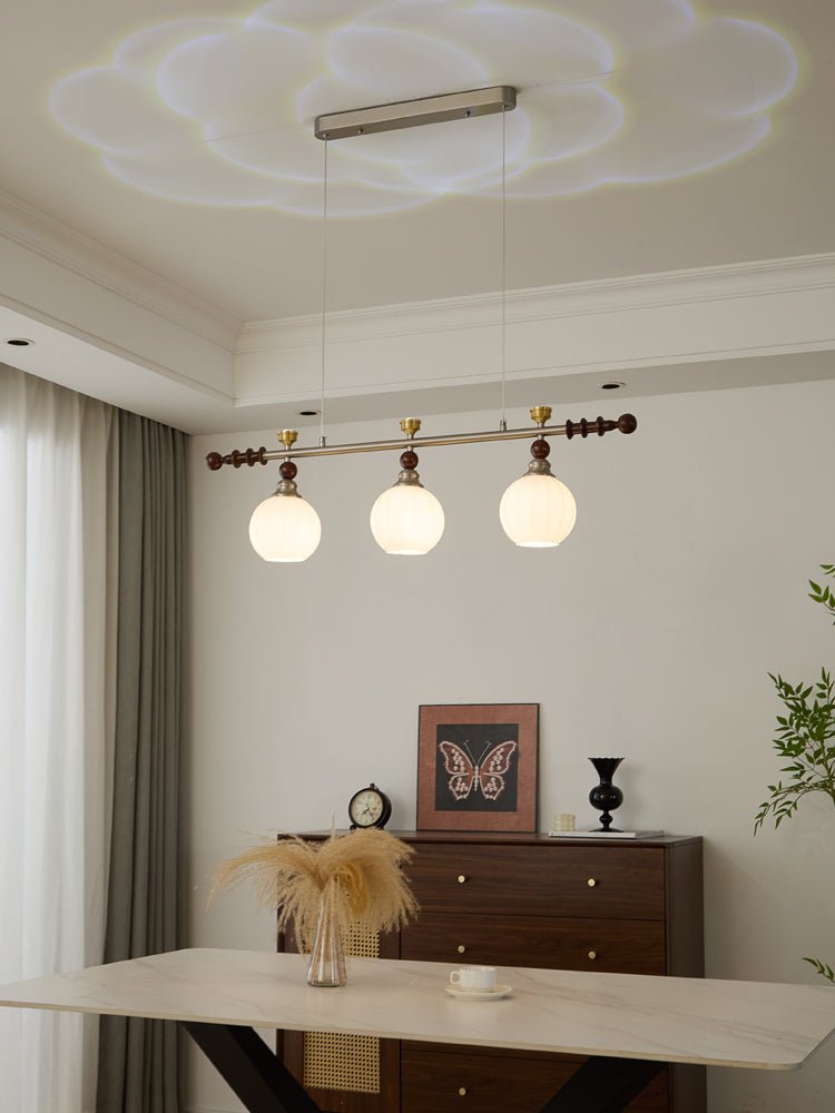 Otheia lámpara colgante elegancia Vintage lineal de madera