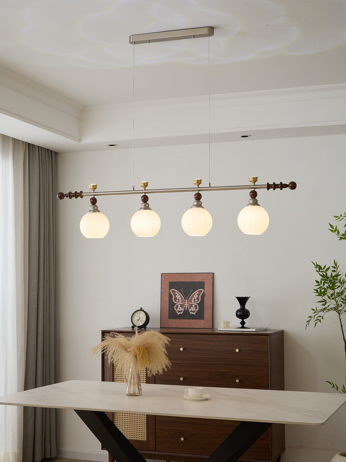 Otheia lámpara colgante elegancia Vintage lineal de madera