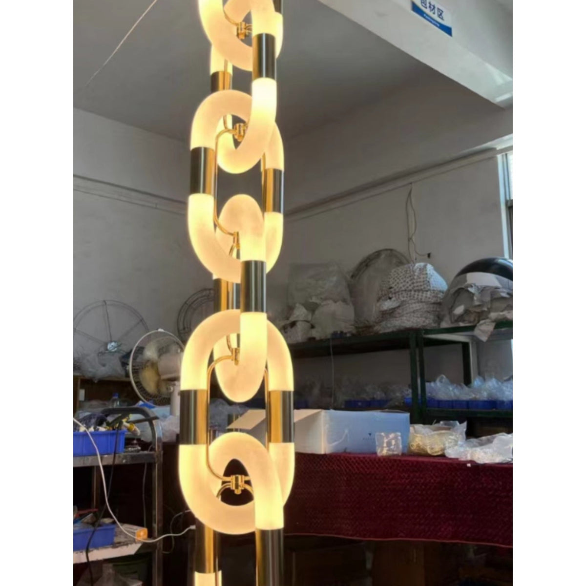 Lámpara colgante moderna de acero inoxidable con cadena