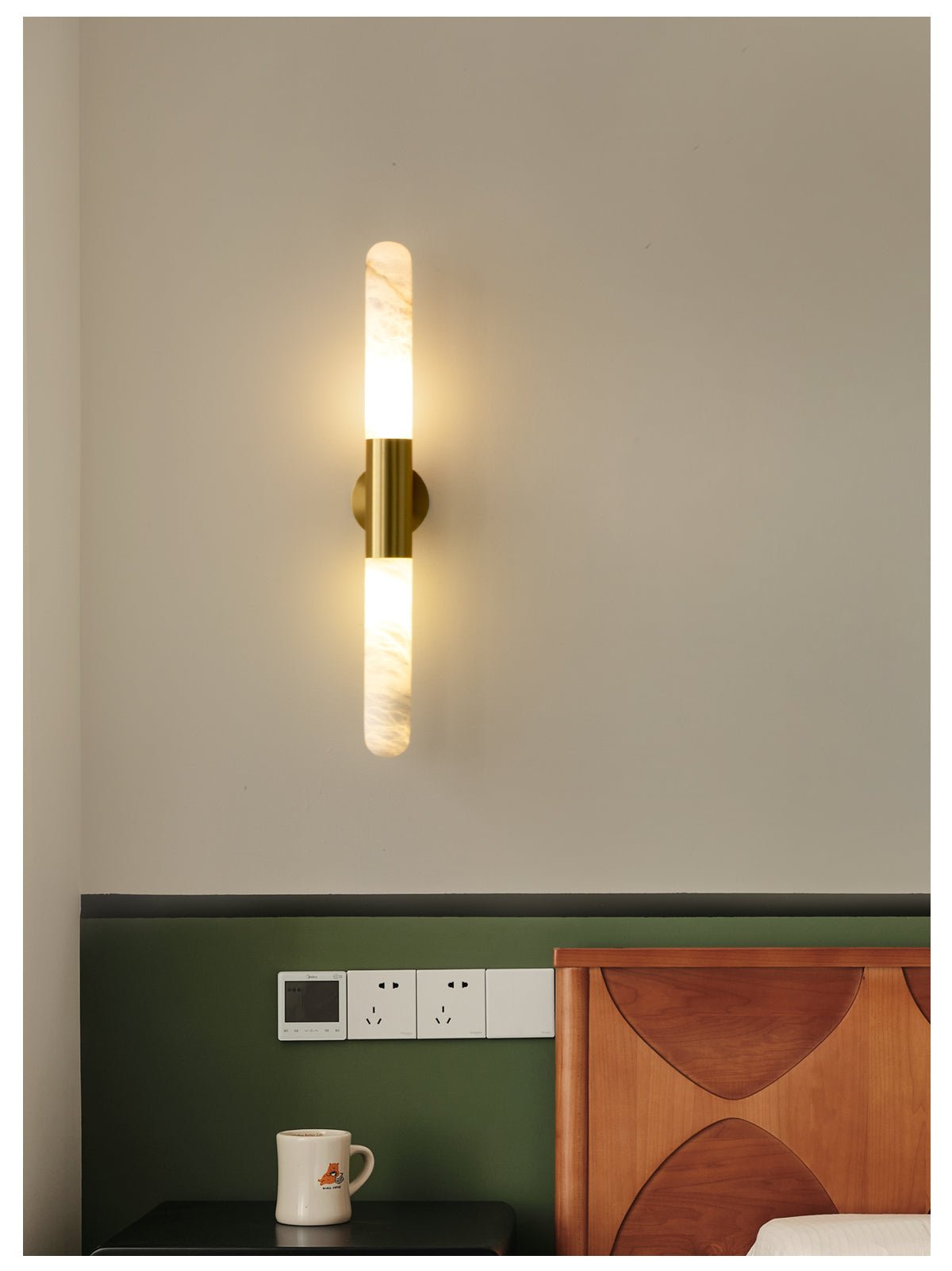 Evtalos aplique de pared cilindro alabastro