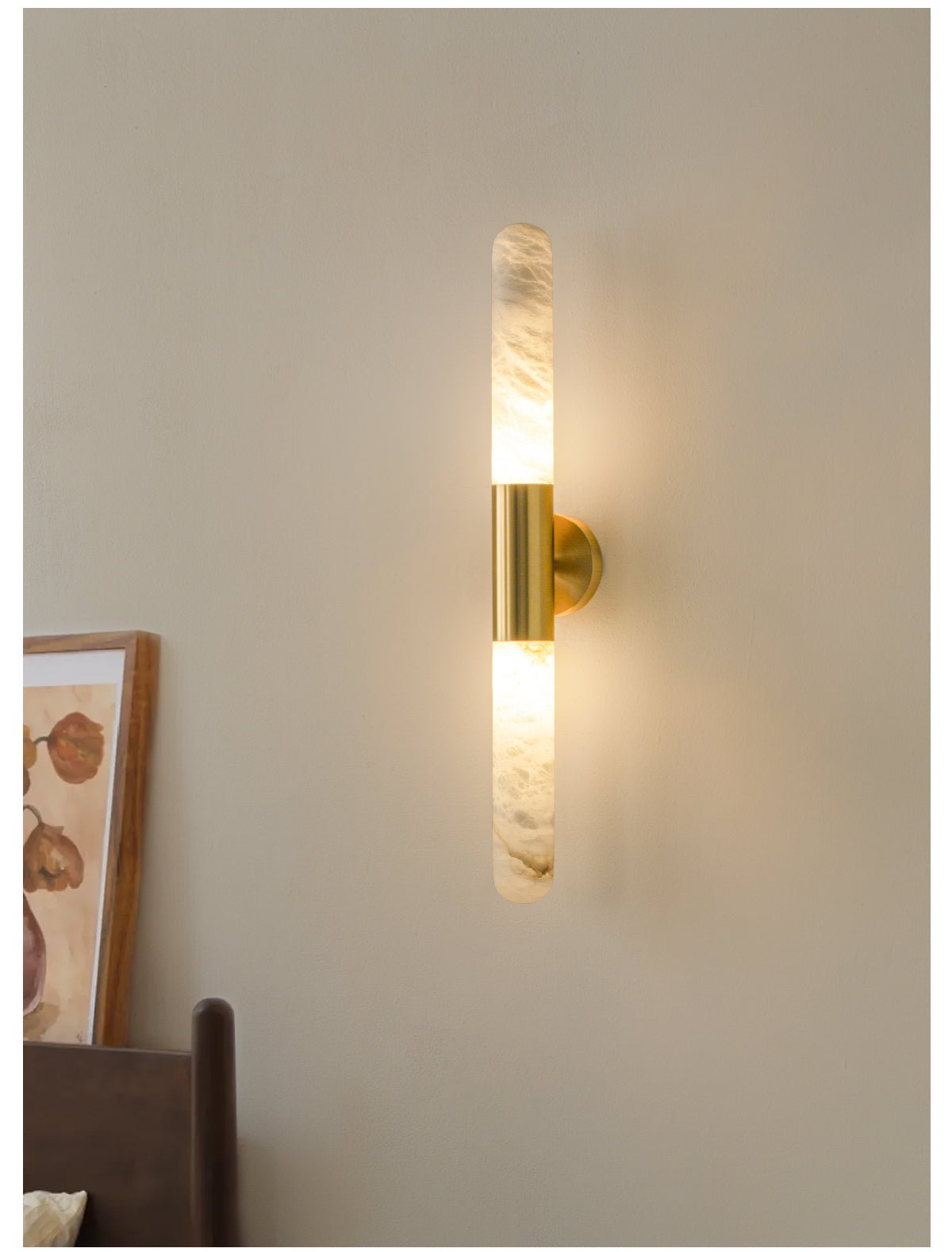 Evtalos aplique de pared cilindro alabastro