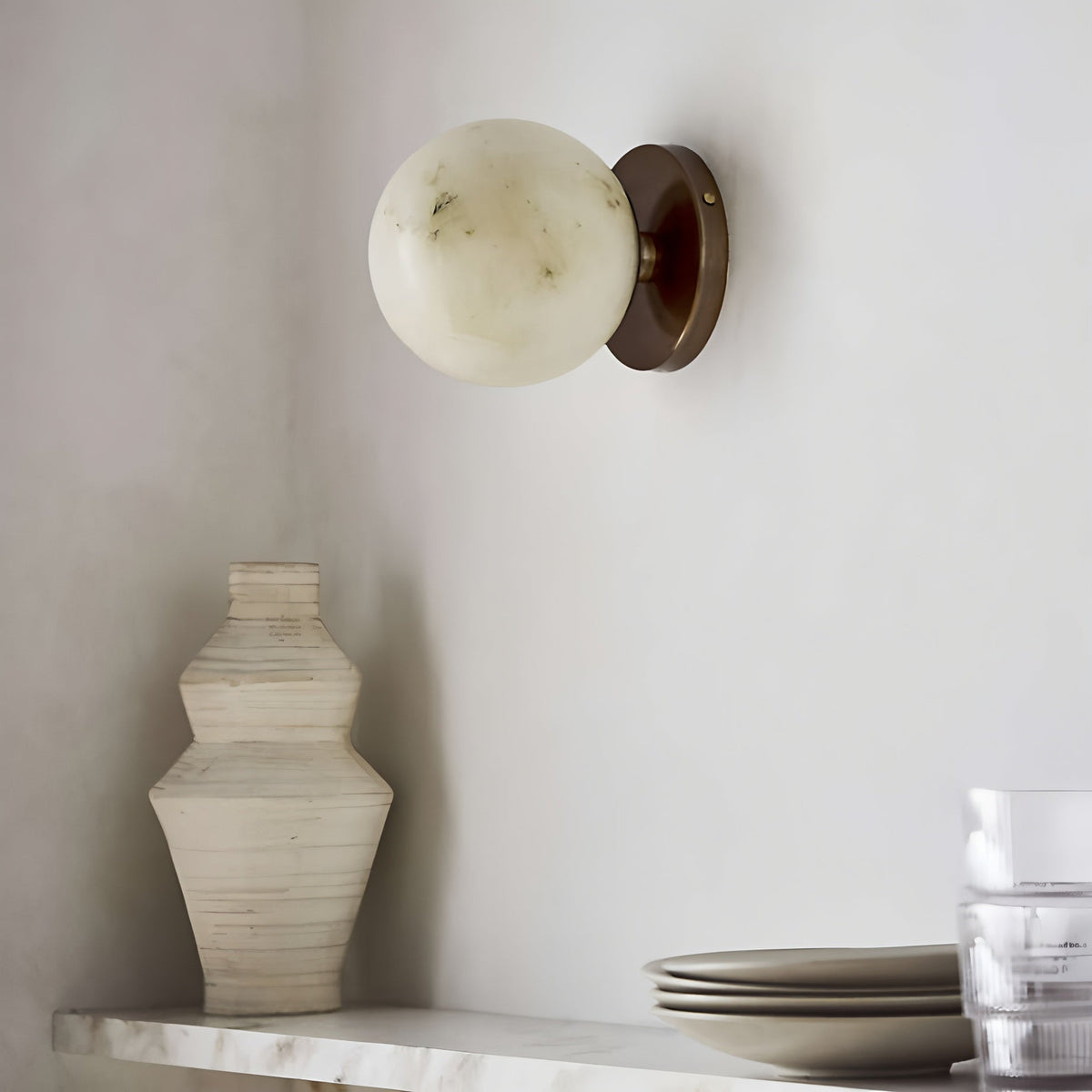 Avenisenne aplique de pared doble alabastro
