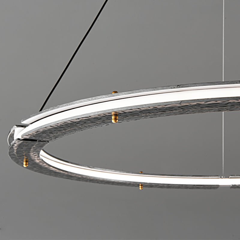 Lunara lámpara de araña Dual-Ring de cristal