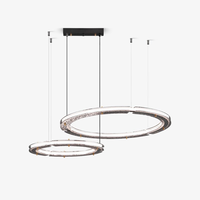 Lunara lámpara de araña Dual-Ring de cristal