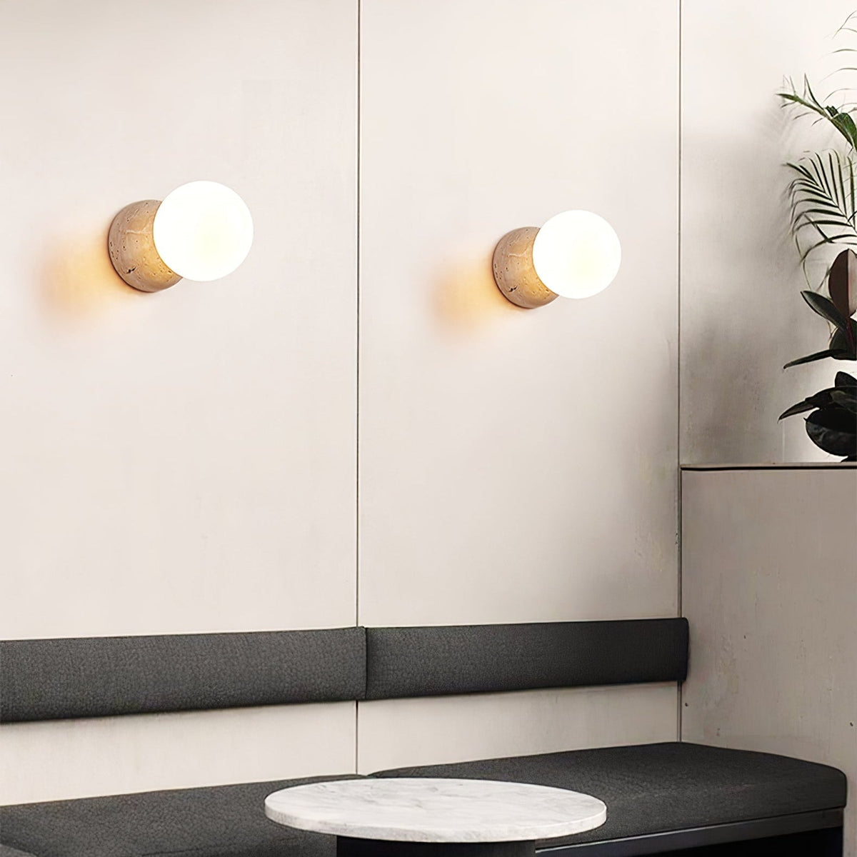Cethair aplique de pared en travertino