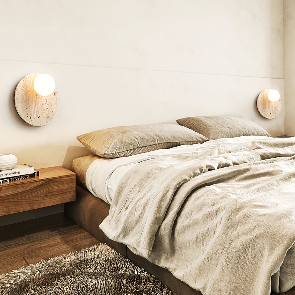 Aurevon aplique de pared minimalista en travertino
