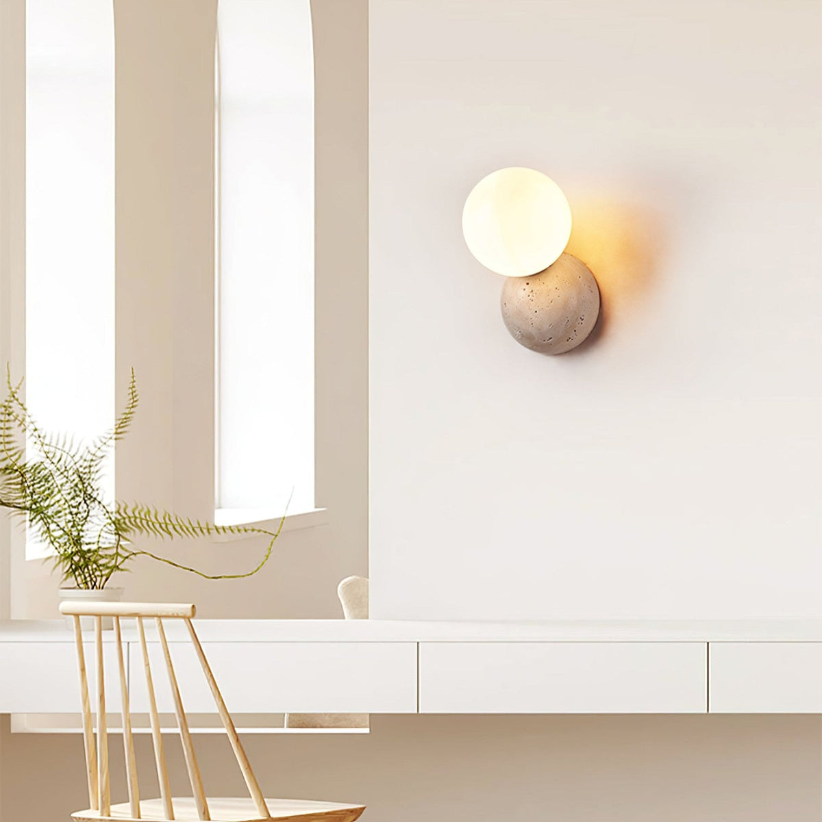 Cethair aplique de pared en travertino