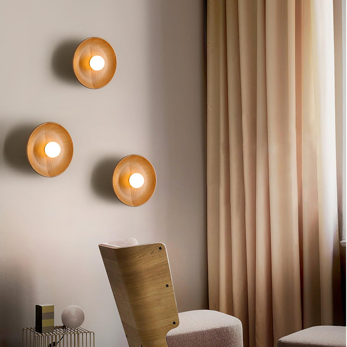 Sirixa aplique de pared moderno minimalista de vidrio y madera