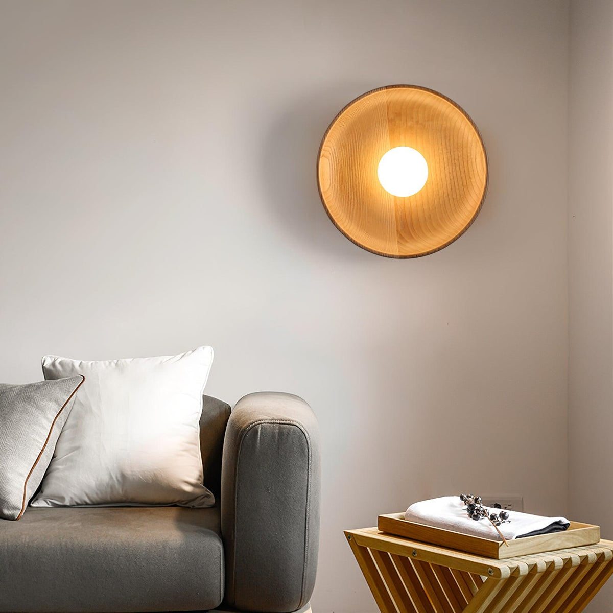 Sirixa aplique de pared moderno minimalista de vidrio y madera