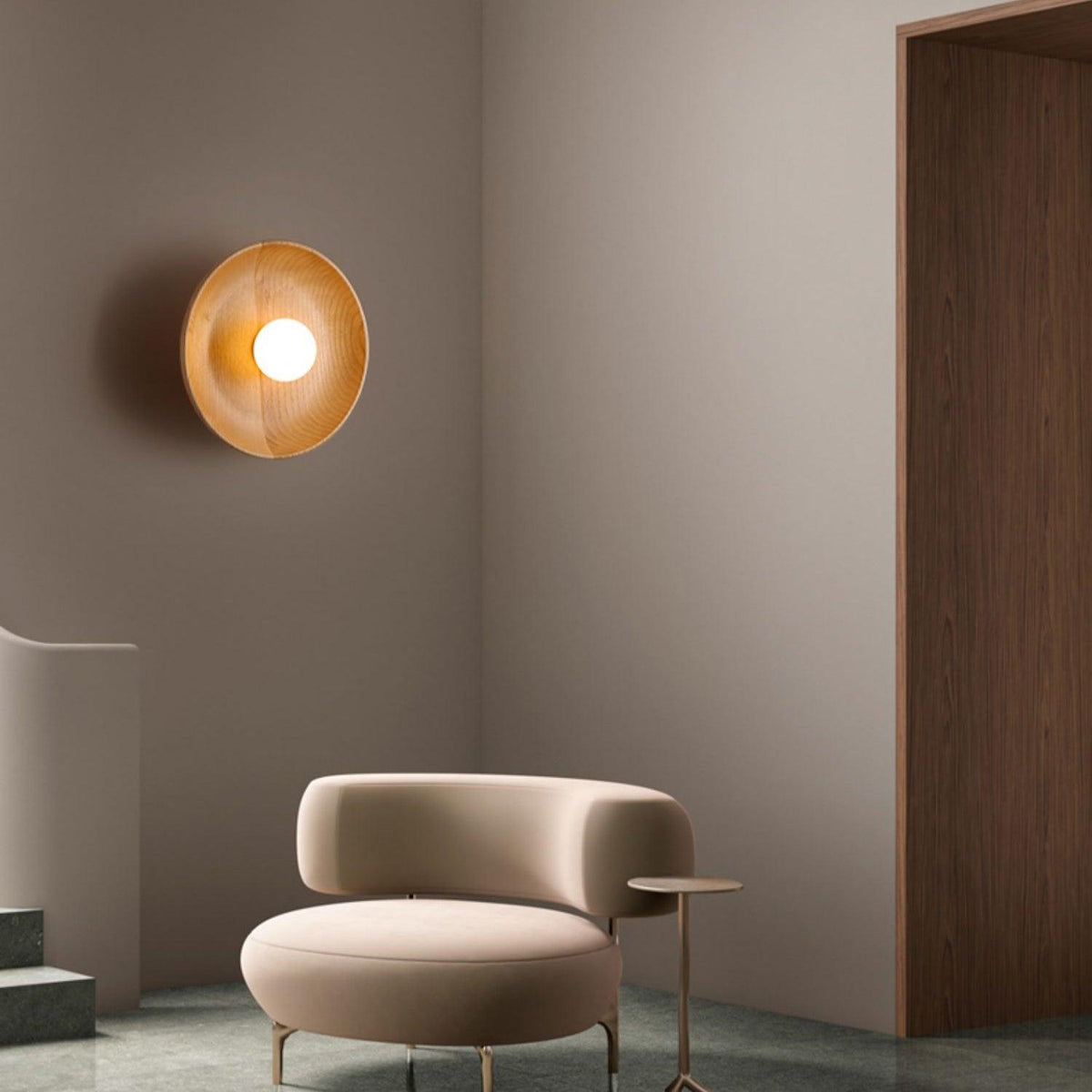 Sirixa aplique de pared moderno minimalista de vidrio y madera