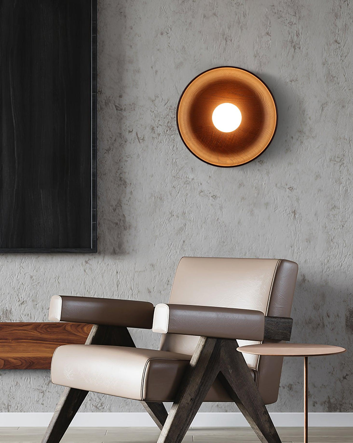 Sirixa aplique de pared moderno minimalista de vidrio y madera