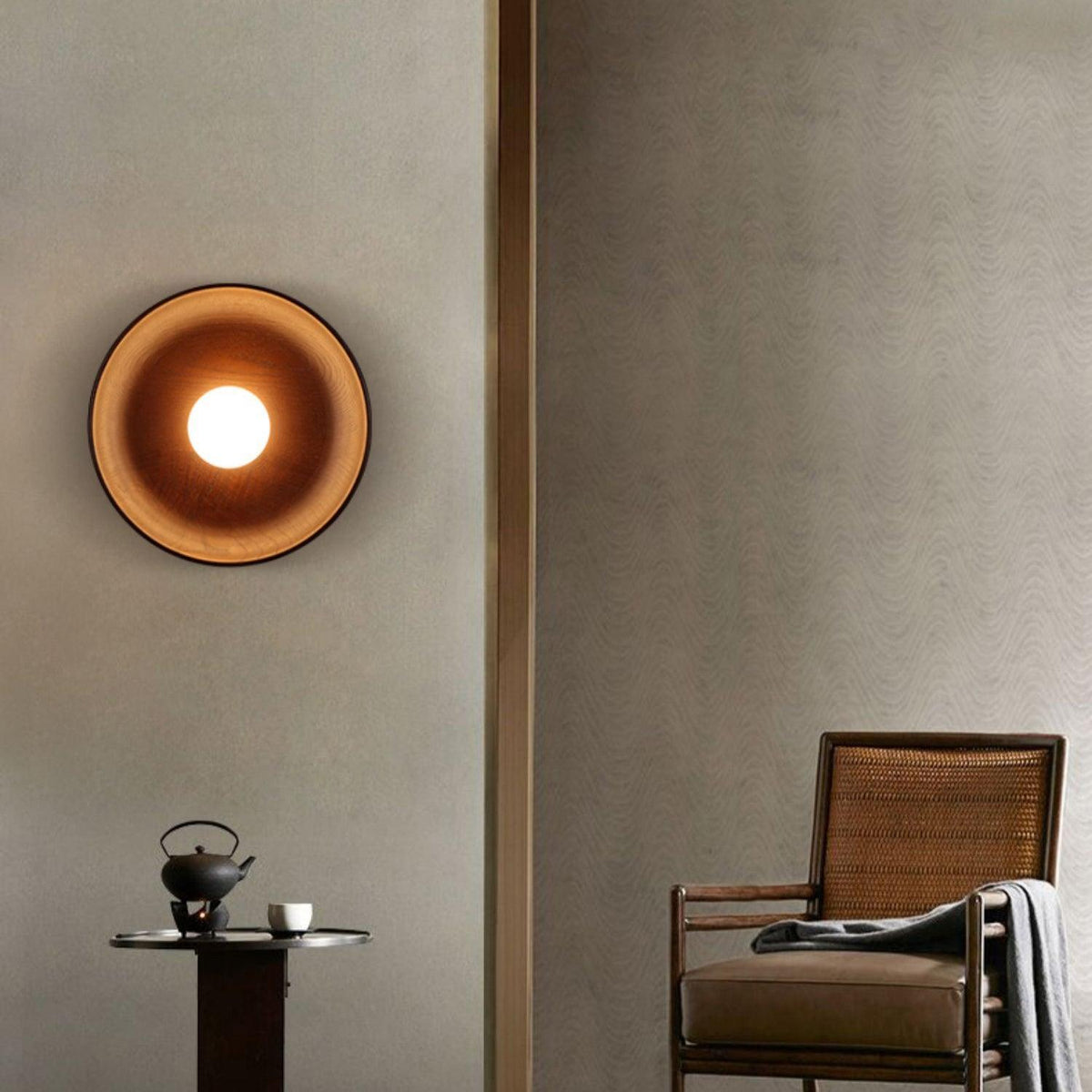 Sirixa aplique de pared moderno minimalista de vidrio y madera