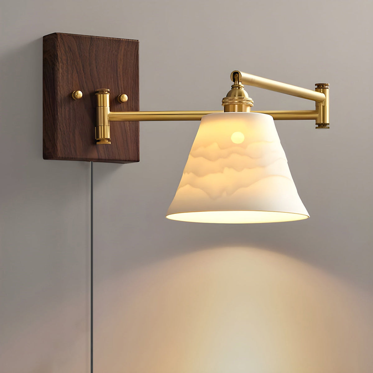Aplique de pared de cerámica con enchufe enchufable