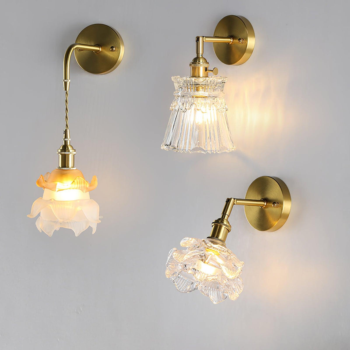 Lustra Aplique de pared Campana Cristal Brazo Clásico