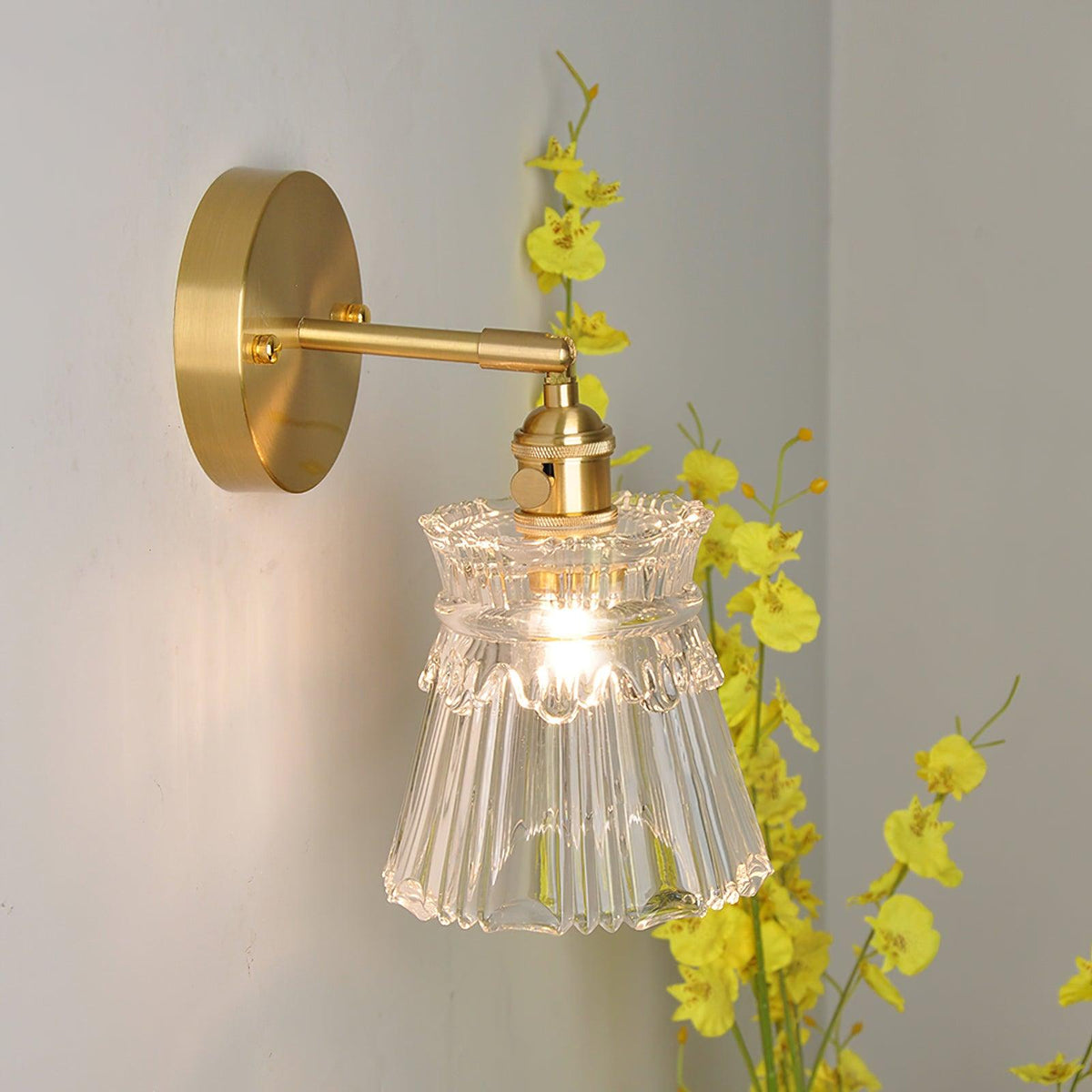 Lustra Aplique de pared Campana Cristal Brazo Clásico