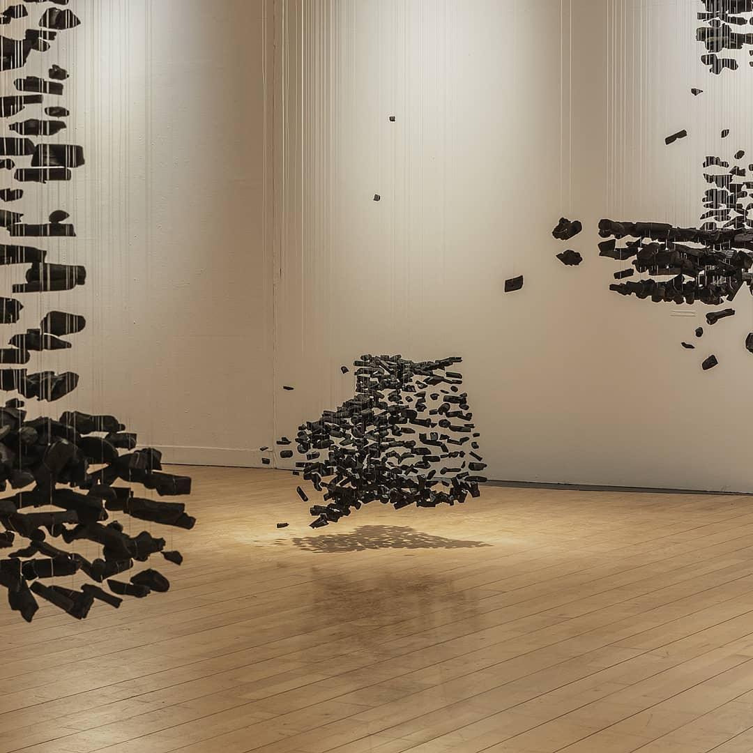 Vaelior lámpara de araña postmoderna de lujo en negro con piedras