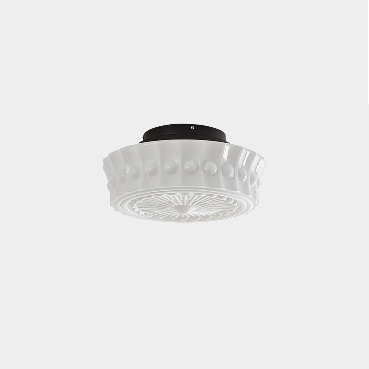 Veleraya lámpara de techo vidrio blanco floral para sala de estar