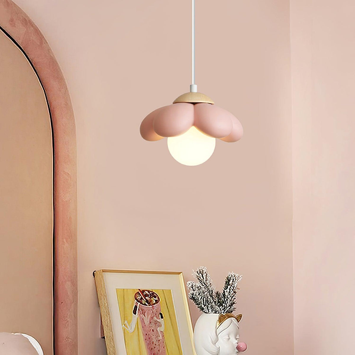 Clae lámpara colgante de resina con diseño artístico acogedor