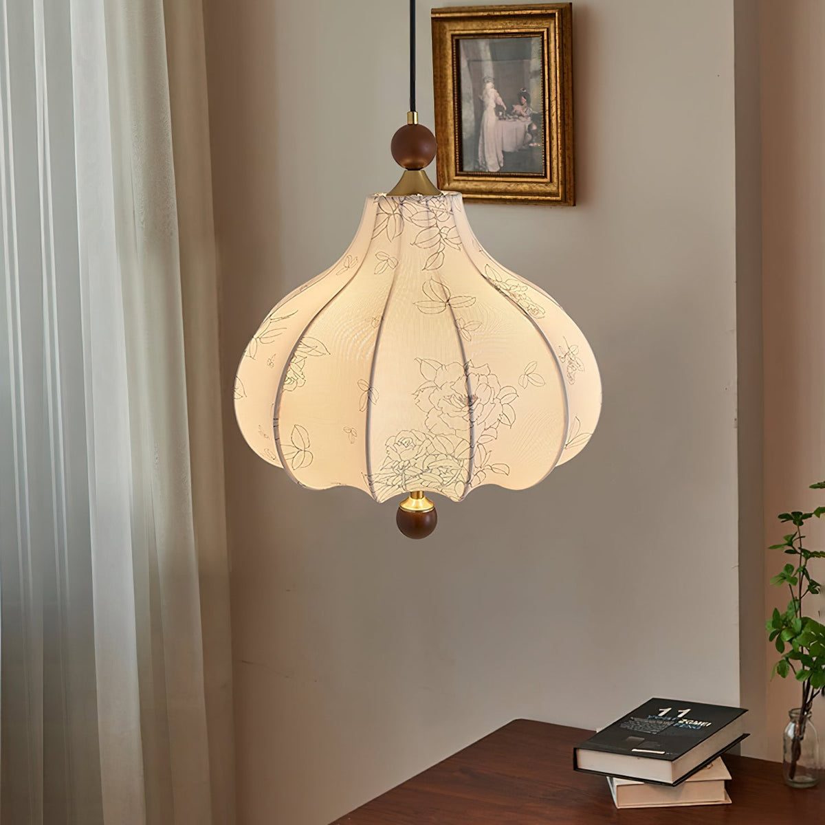 Favian lámpara colgante vintage de madera