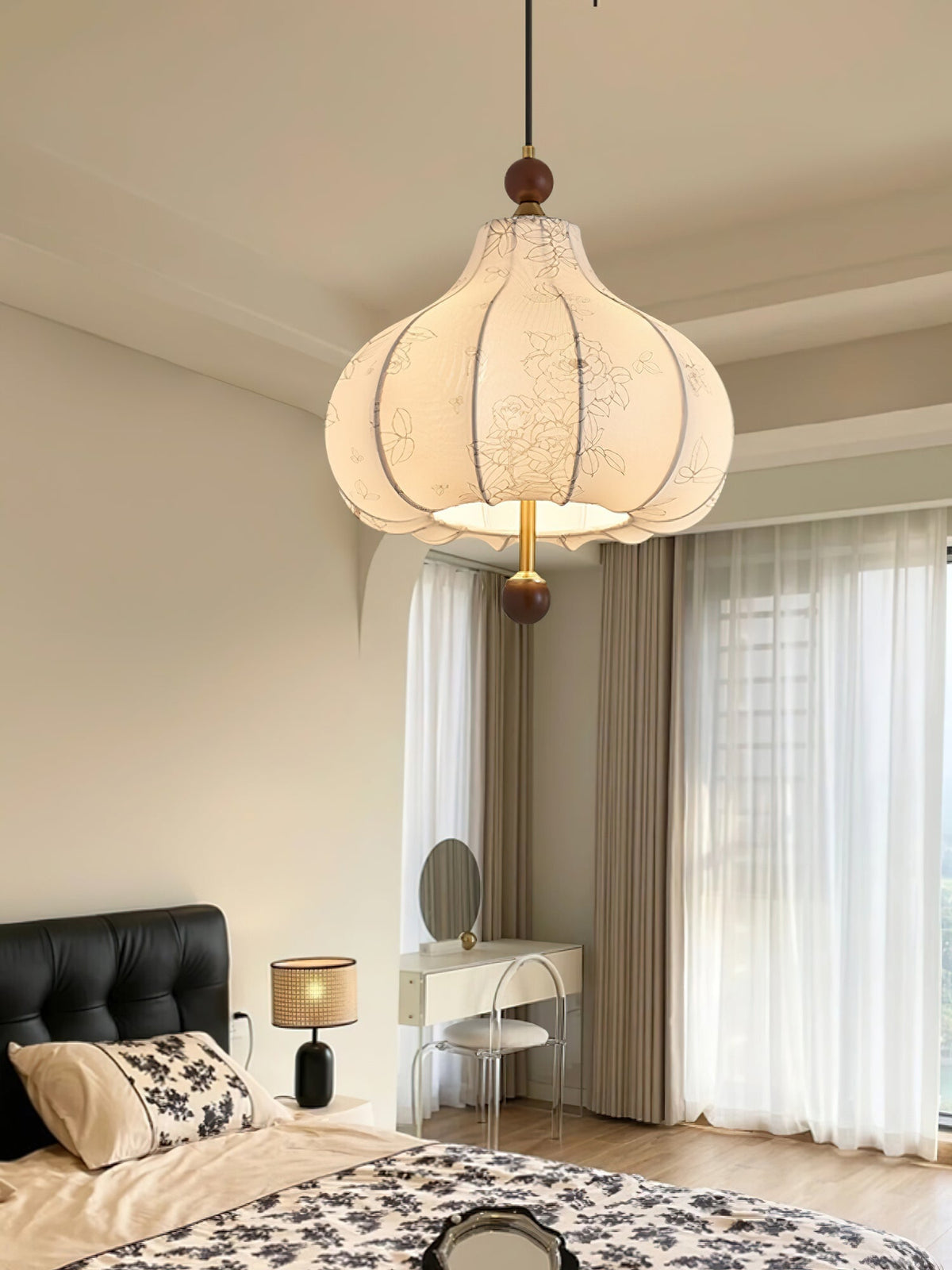 Favian lámpara colgante vintage de madera