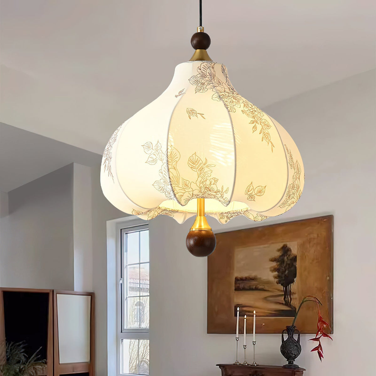 Favian lámpara colgante vintage de madera