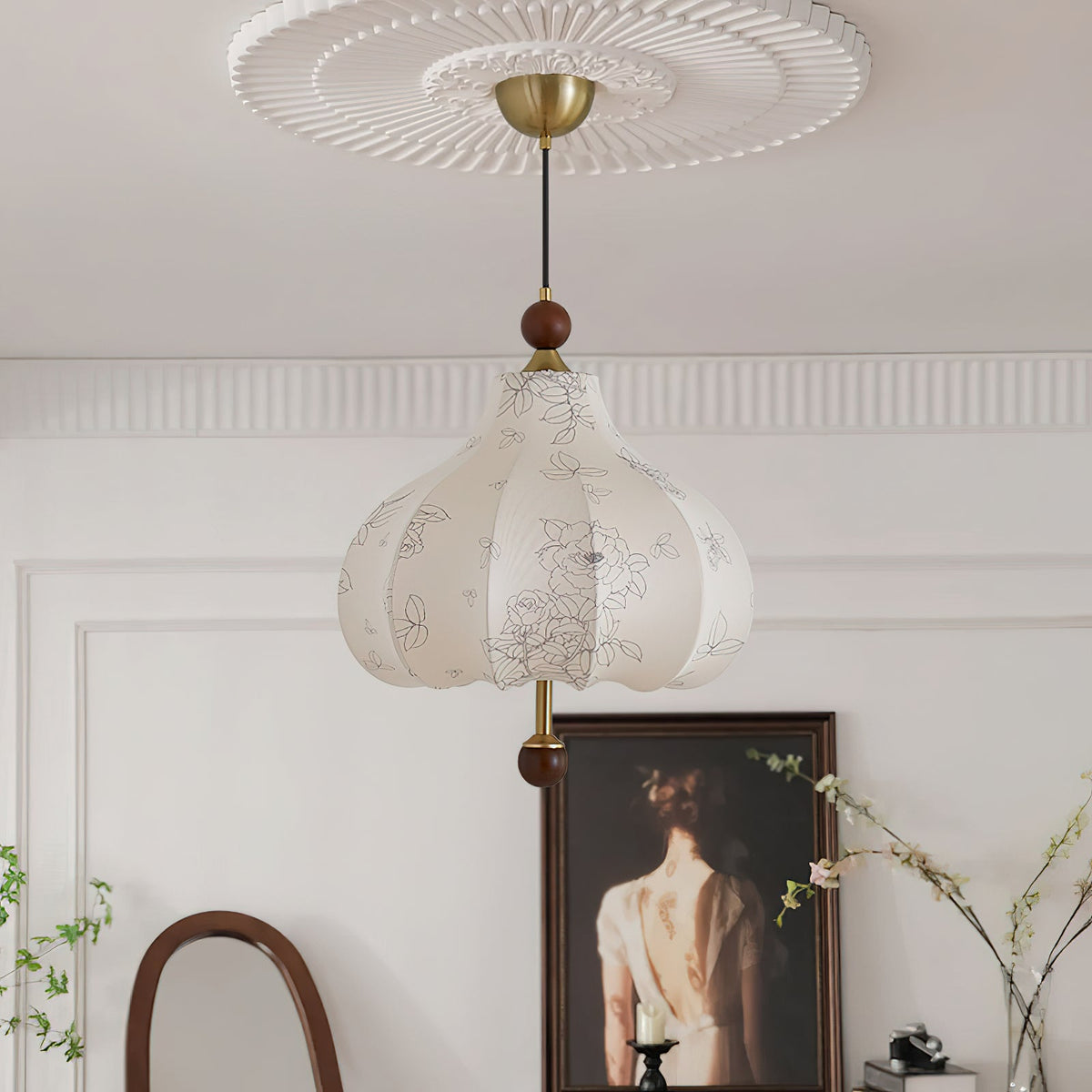 Favian lámpara colgante vintage de madera