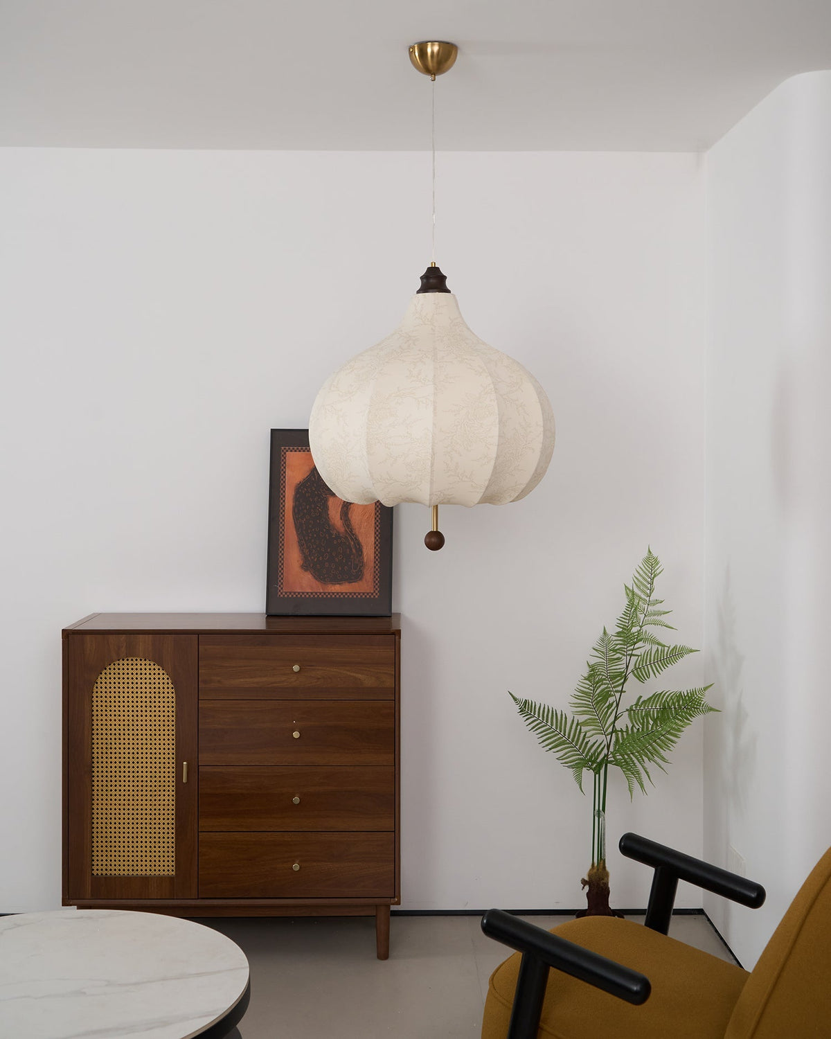 Sylerielle lámpara colgante de tejido y madera