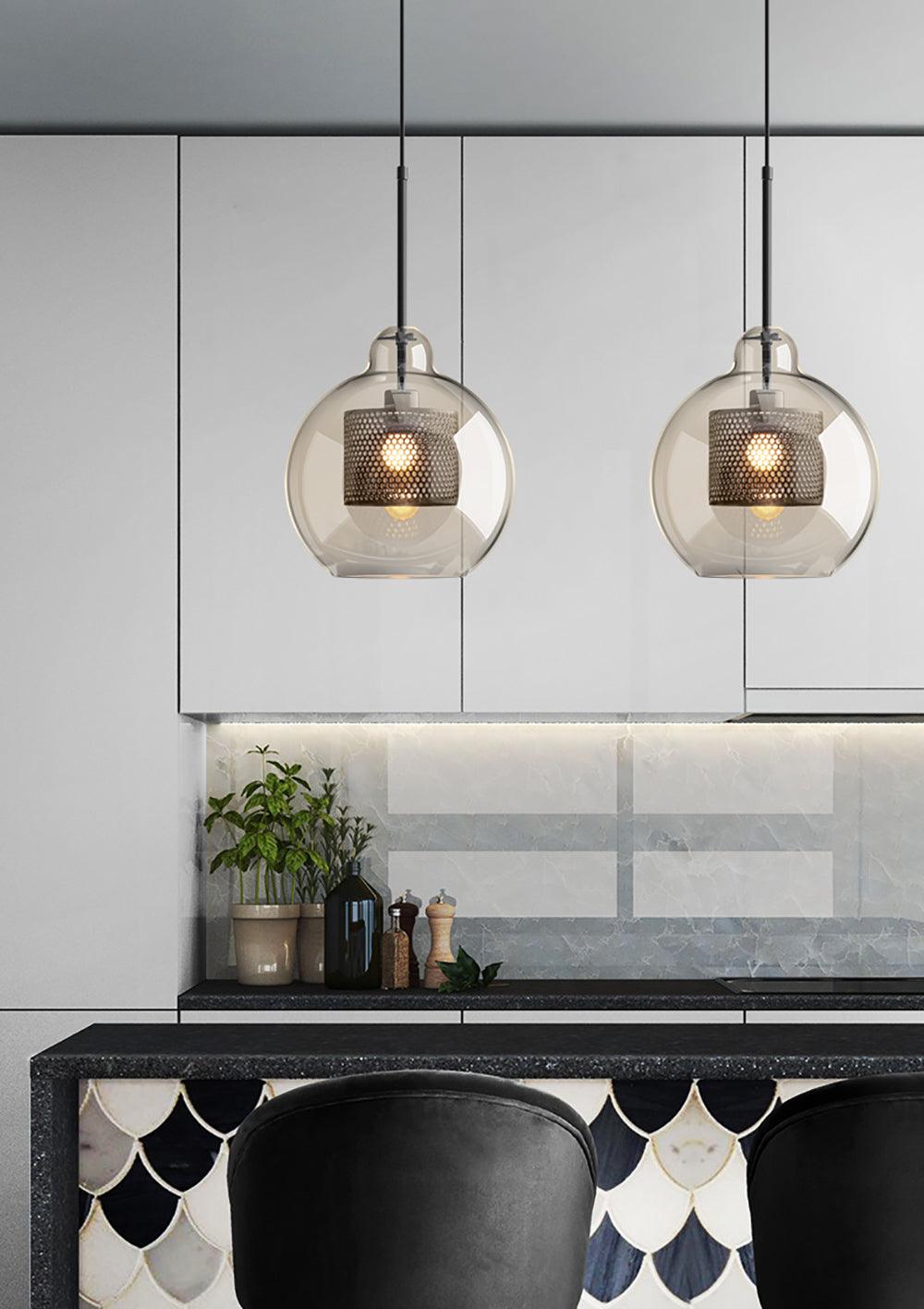 Veleine lámpara colgante Chiswick vidrio para Sala de Estar