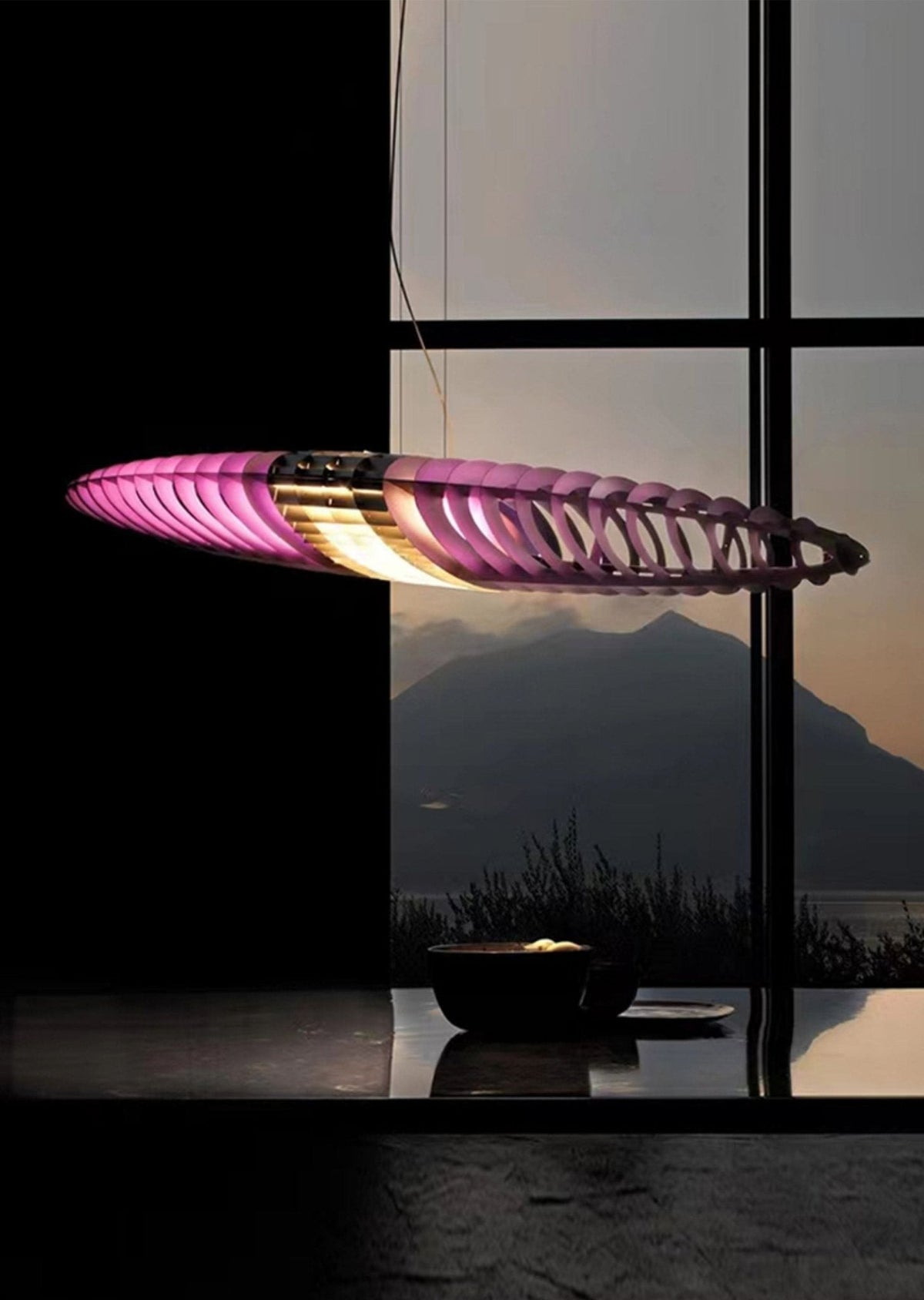 Chroma lámpara colgante Glide Suspension con tres láminas entrelazadas