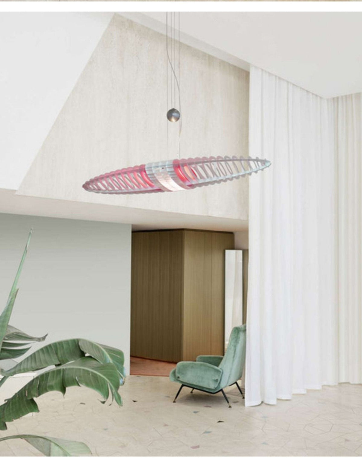 Chroma lámpara colgante Glide Suspension con tres láminas entrelazadas
