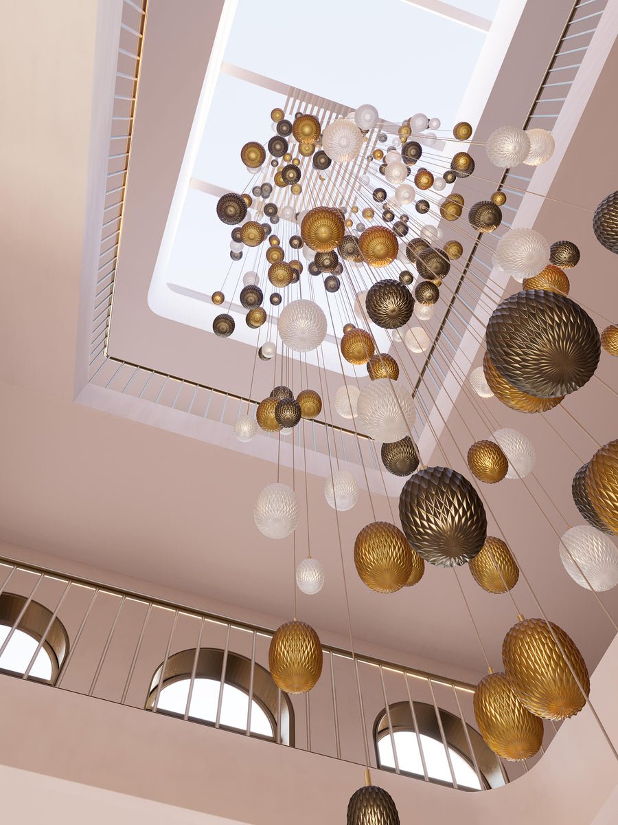 Teriarora lámpara de araña Gemfall
