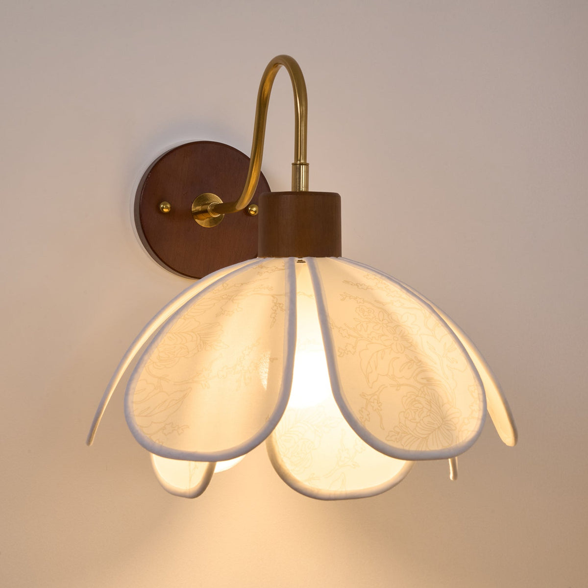 Florayne aplique de pared vintage de vidrio floral